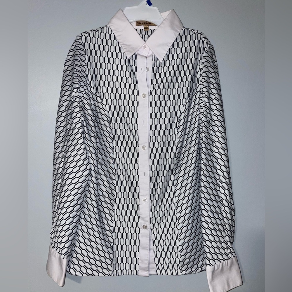 🎂Notations Stylish Black and White Women’s Blouse